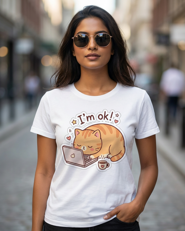 I’m Ok! Cat Unisex Classic Crew T-Shirt