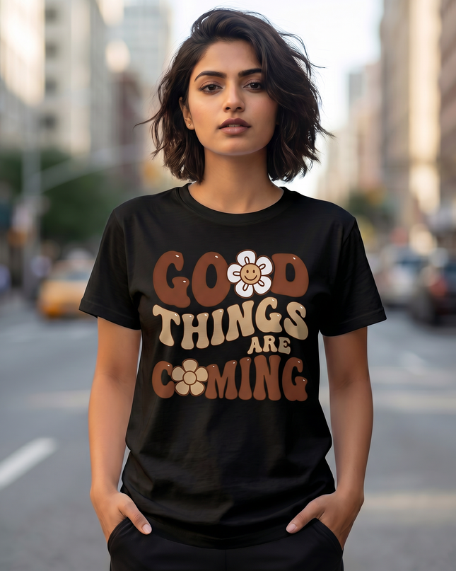 Good Things Are Coming Graphic Unisex Classic Crew T-Shirt