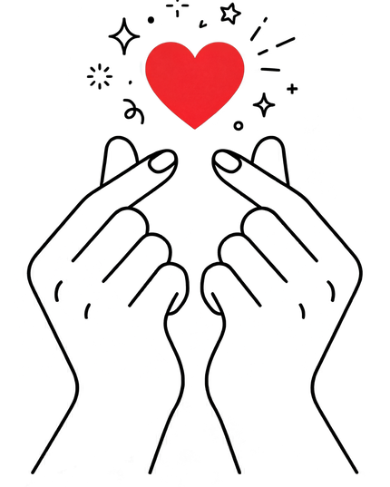 Sparkling Finger Heart Unisex Classic Crew T-Shirt