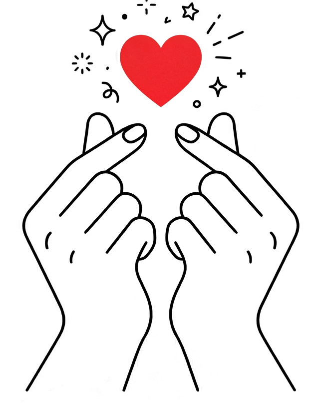 Sparkling Finger Heart Unisex Classic Crew T-Shirt