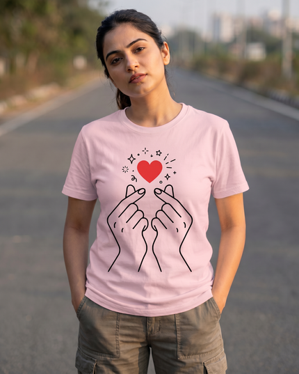 Sparkling Finger Heart Unisex Classic Crew T-Shirt