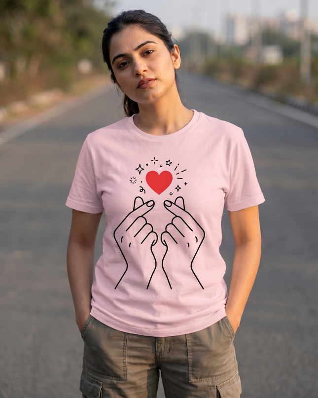 Sparkling Finger Heart Unisex Classic Crew T-Shirt