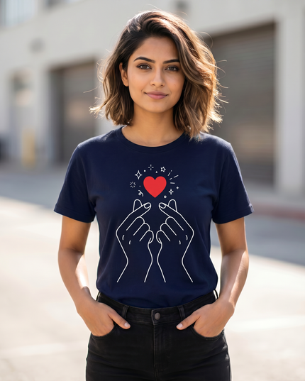 Radiant Finger Heart Unisex Classic Crew T-Shirt