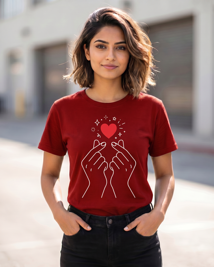 Radiant Finger Heart Unisex Classic Crew T-Shirt