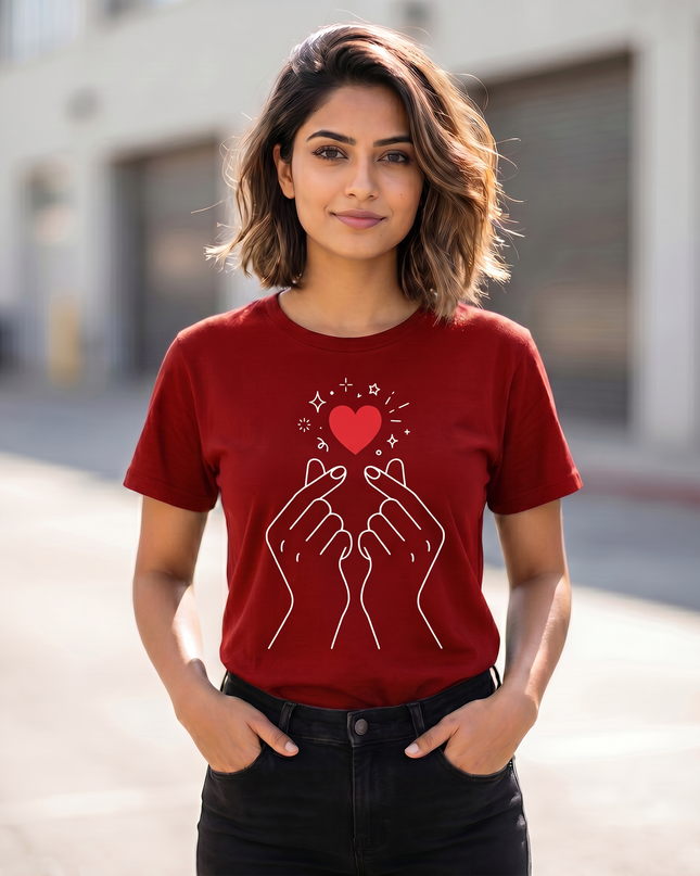 Radiant Finger Heart Unisex Classic Crew T-Shirt