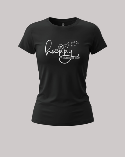 Be Happy Dandelion Quote Print Women's Classic T-Shirt