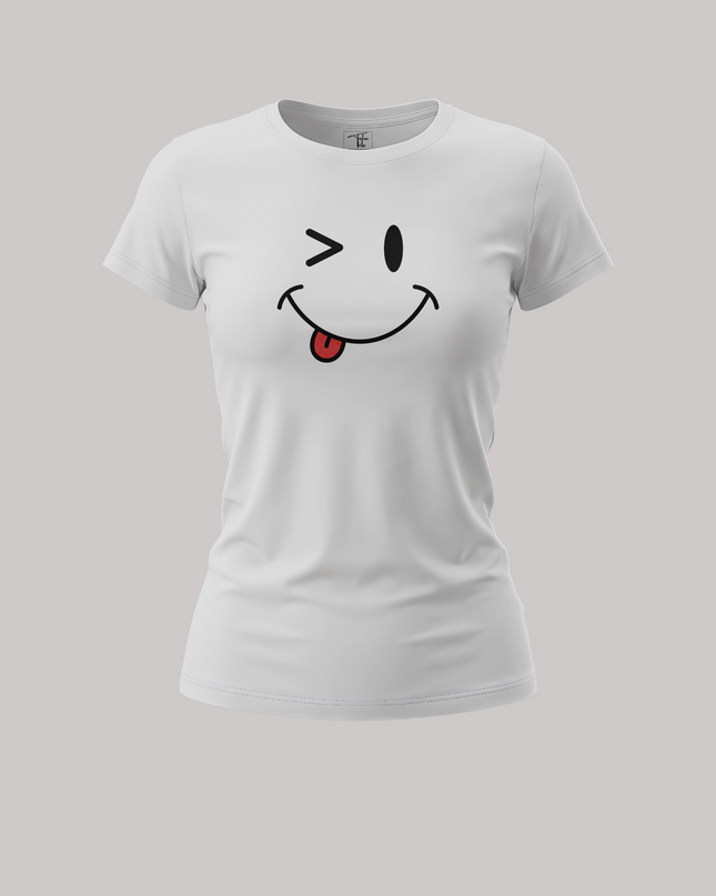 Winking Smiley Face Graphic Women's Classic T-Shirt