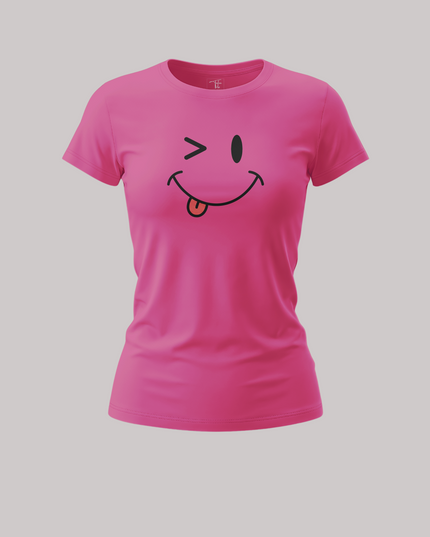 Winking Smiley Face Graphic Women's Classic T-Shirt