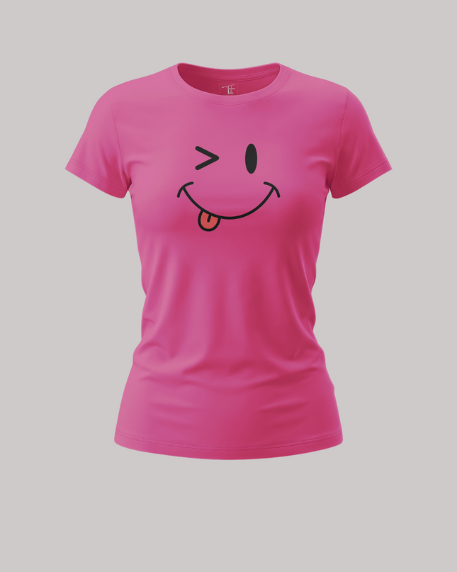 Winking Smiley Face Graphic Women's Classic T-Shirt