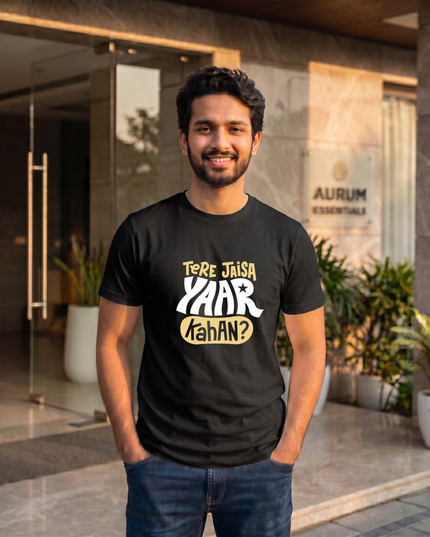 Tere Jaisa Yaar Kahan Graphic Regular Fit Classic Crew T-Shirt