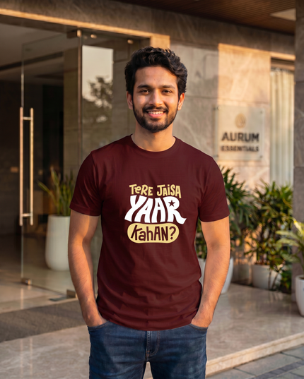 Tere Jaisa Yaar Kahan Graphic Regular Fit Classic Crew T-Shirt
