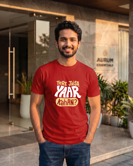 Tere Jaisa Yaar Kahan Graphic Regular Fit Classic Crew T-Shirt