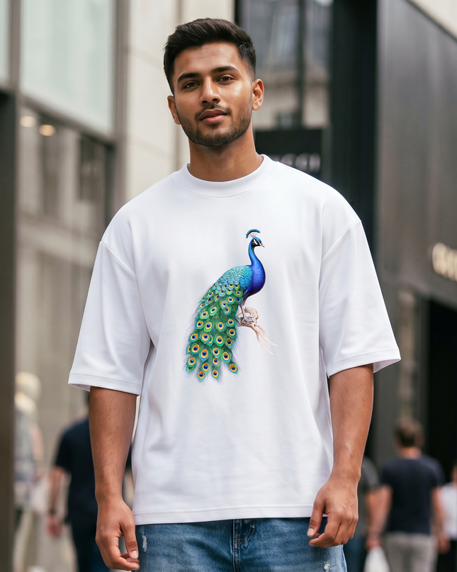 Majestic Peacock Men's Oversized Classic T-Shirt