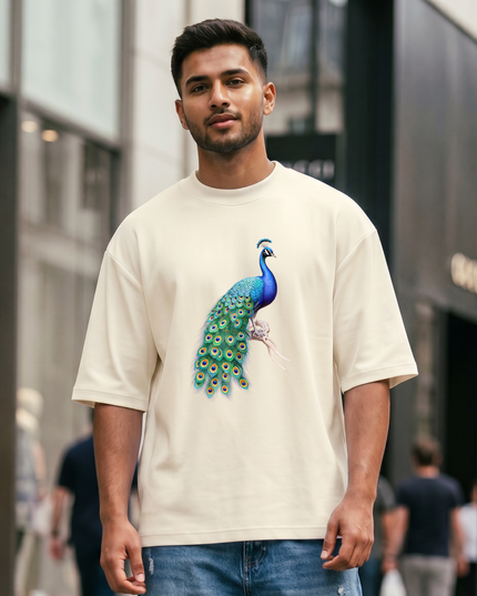 Majestic Peacock Men's Oversized Classic T-Shirt