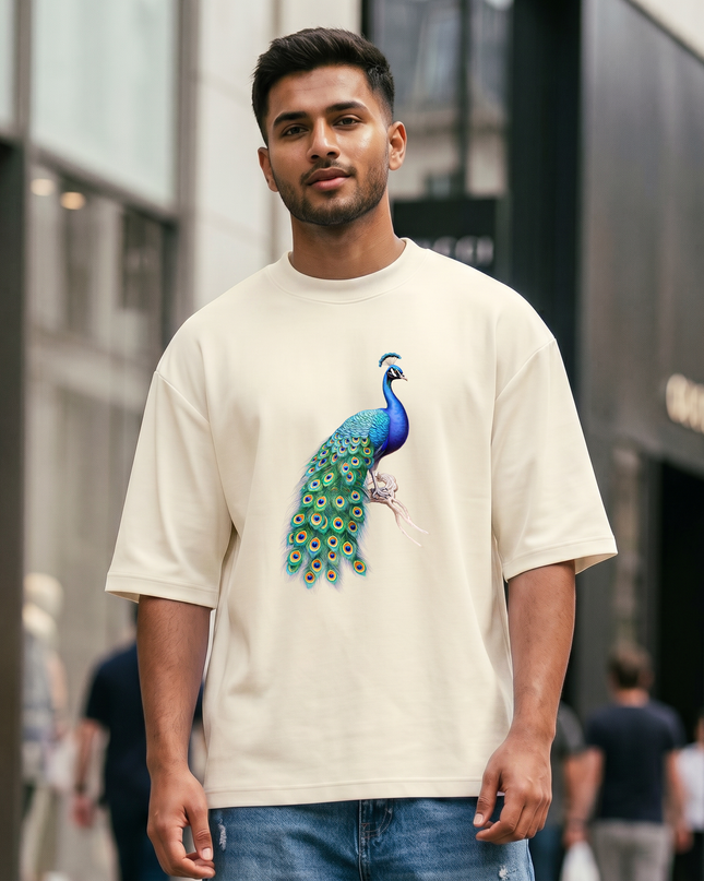 Majestic Peacock Men's Oversized Classic T-Shirt