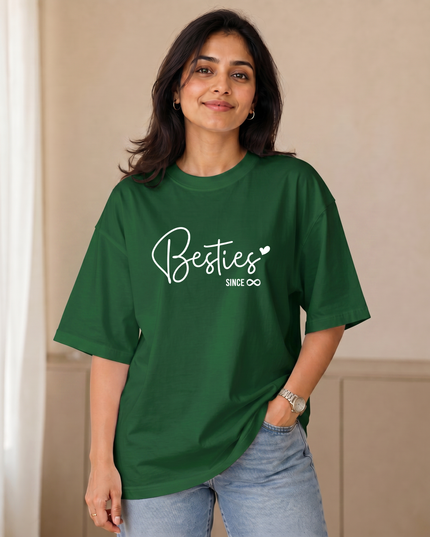 Besties Since Forever Minimal Graphic Oversized Women's Classic T-Shirt