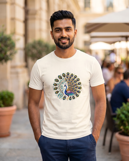 Peacock Mandala Classic Crew T-Shirt