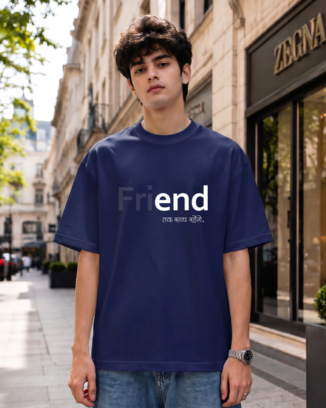 Friend Forever Print Oversized Classic T-Shirt