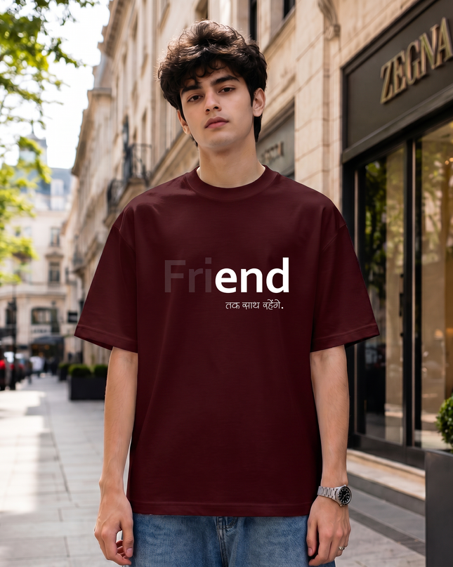 Friend Forever Print Oversized Classic T-Shirt