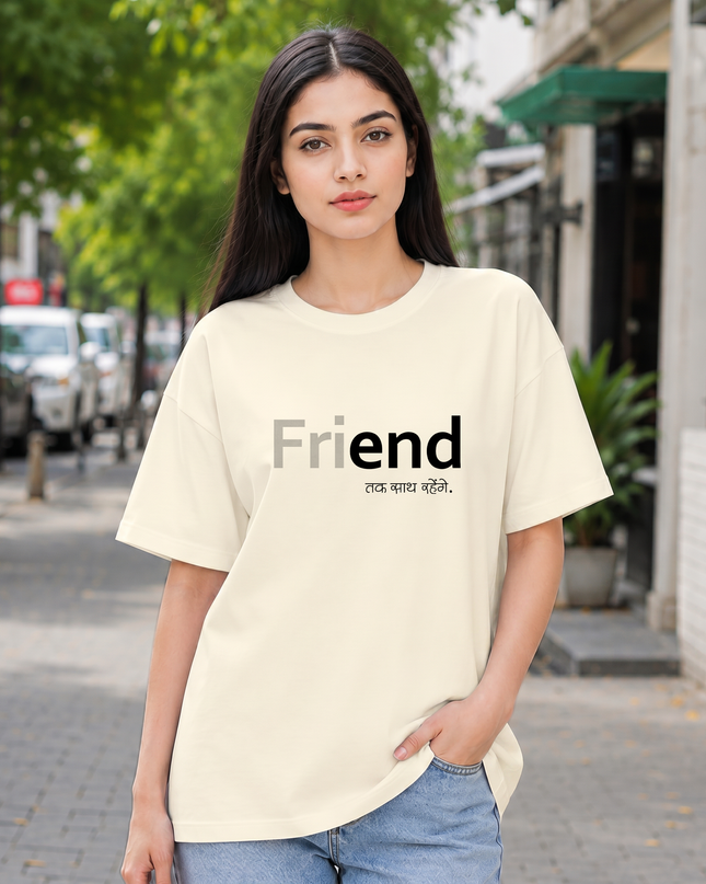 Friend Forever Print Oversized Women's Classic T-Shirt
