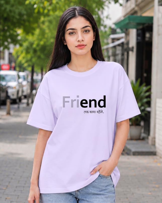 Friend Forever Print Oversized Women's Classic T-Shirt