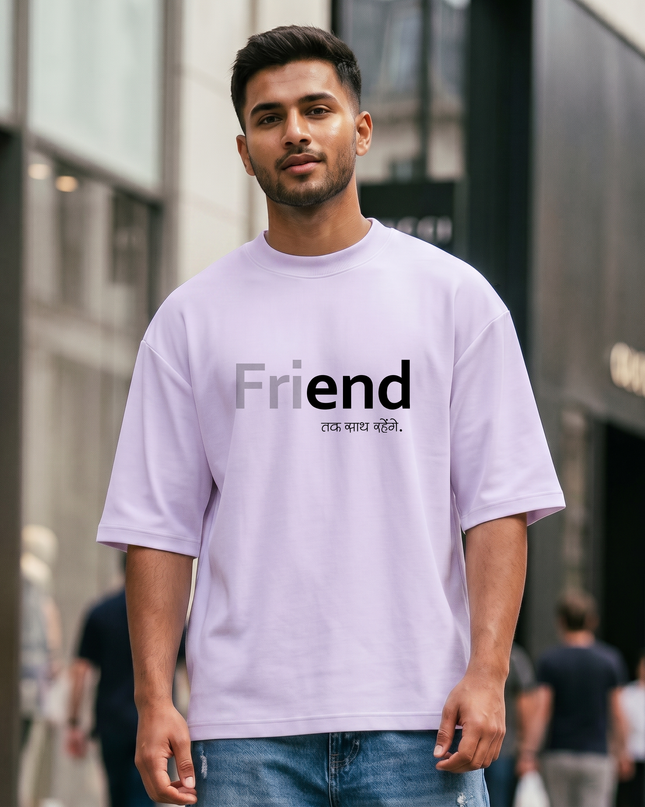 Friend Forever Minimal Graphic Oversized Classic T-Shirt