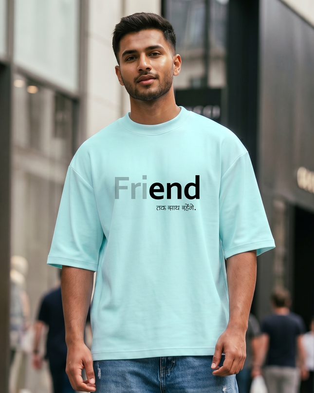 Friend Forever Minimal Graphic Oversized Classic T-Shirt