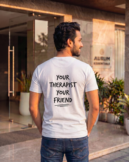 I Listen I Don’t Judge Print Regular Fit Classic Crew T-Shirt