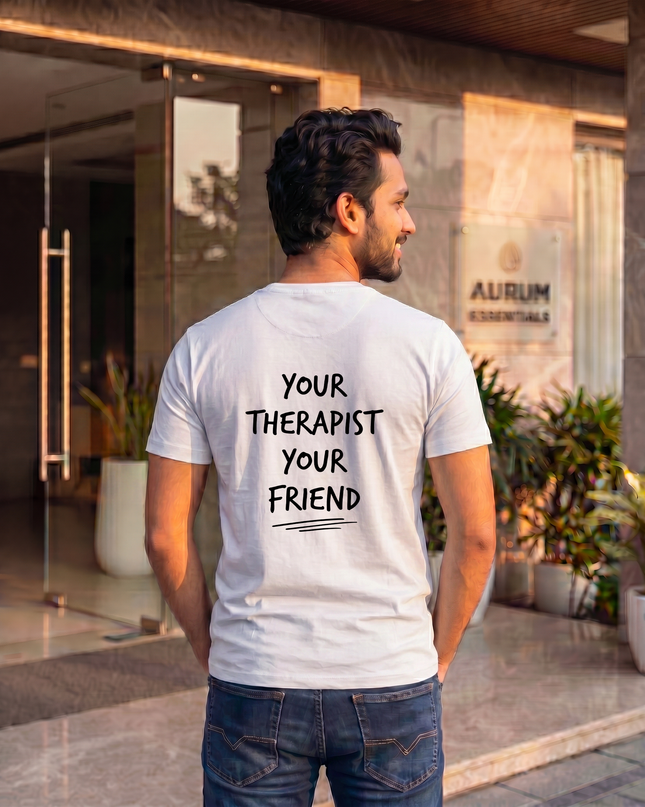 I Listen I Don’t Judge Print Regular Fit Classic Crew T-Shirt