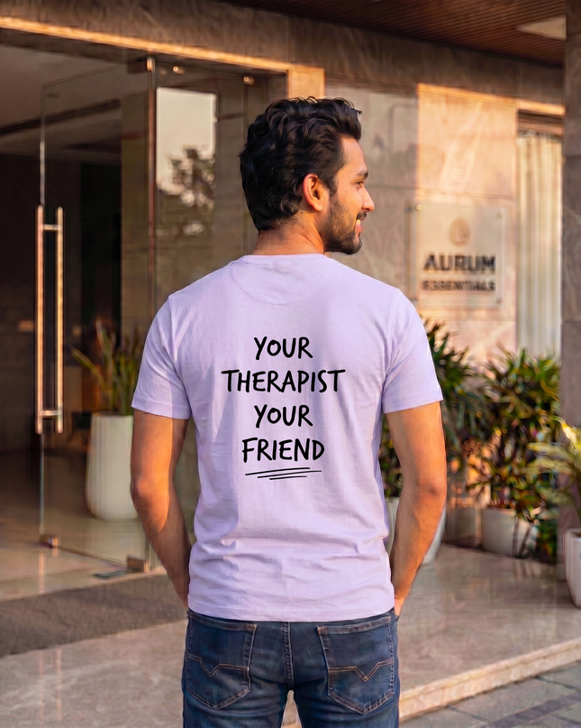 I Listen I Don’t Judge Print Regular Fit Classic Crew T-Shirt
