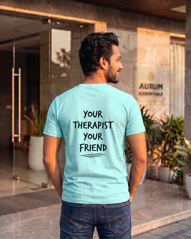 I Listen I Don’t Judge Print Regular Fit Classic Crew T-Shirt