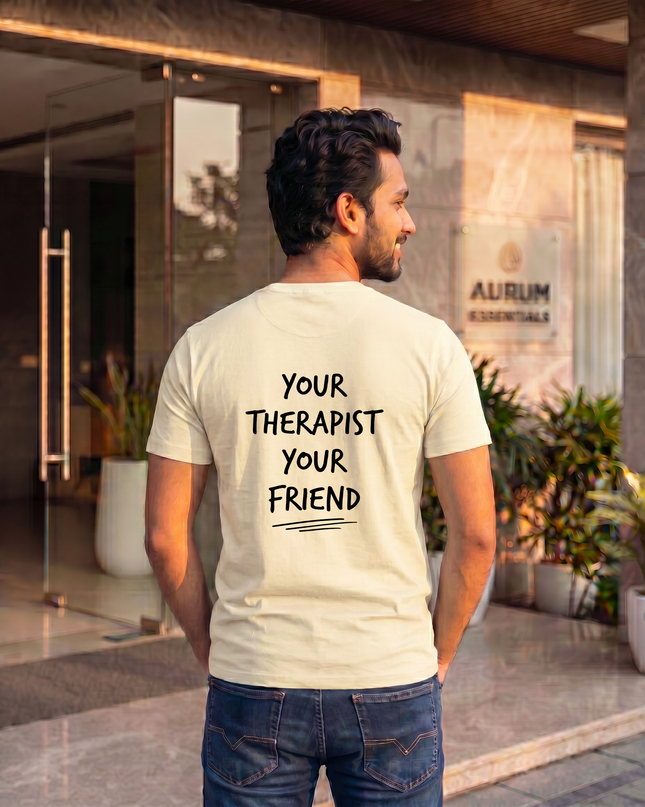 I Listen I Don’t Judge Print Regular Fit Classic Crew T-Shirt