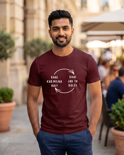 Bhai Kab Milna Graphic Classic Crew T-Shirt