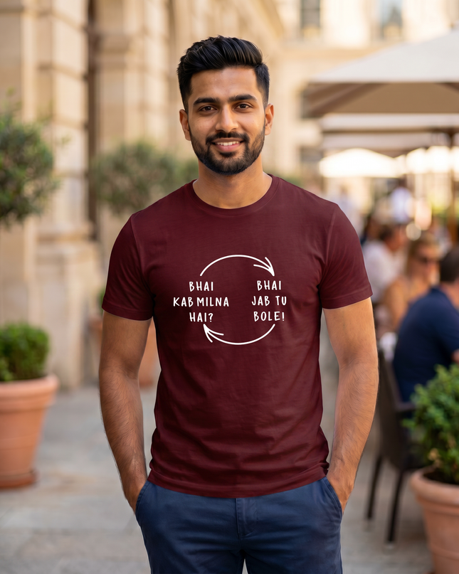Bhai Kab Milna Graphic Classic Crew T-Shirt
