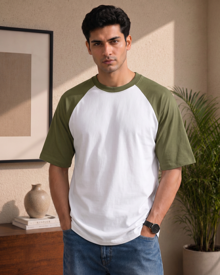 Olive Unisex Oversized Raglan T-Shirt