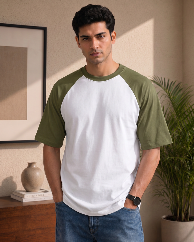 Olive Unisex Oversized Raglan T-Shirt
