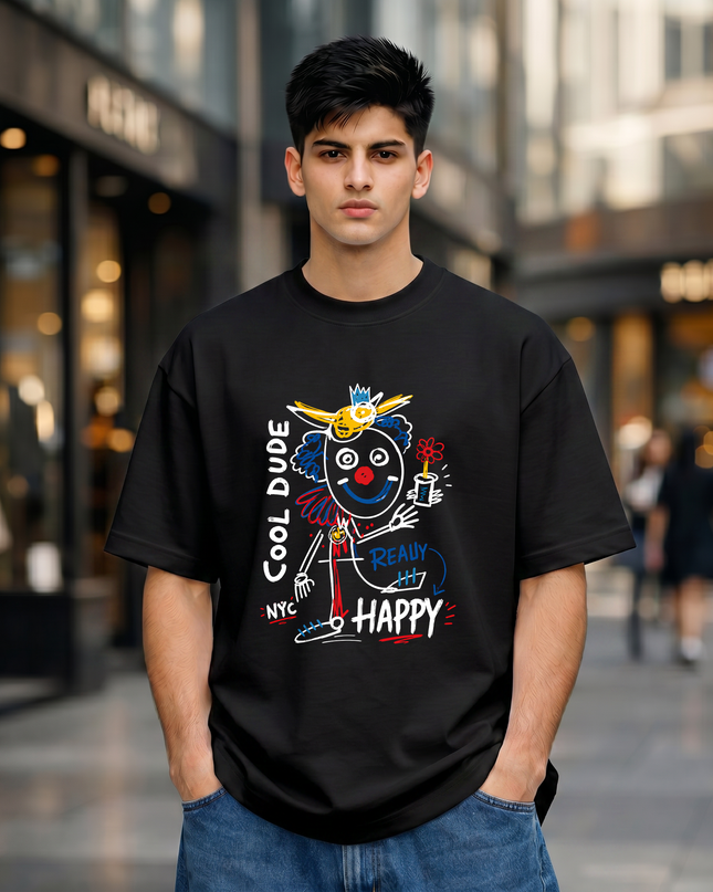 Really Happy Unisex Oversized Classic T-Shirt