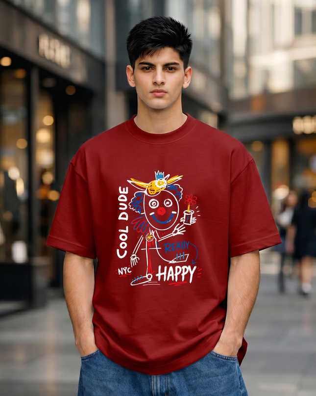 Really Happy Unisex Oversized Classic T-Shirt