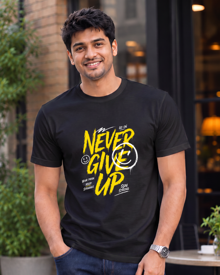 Never Give Up Men's Classic Crew T-Shirt