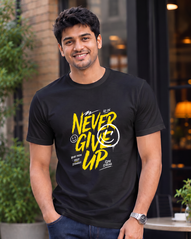 Never Give Up Men's Classic Crew T-Shirt