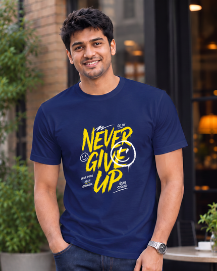 Never Give Up Men's Classic Crew T-Shirt