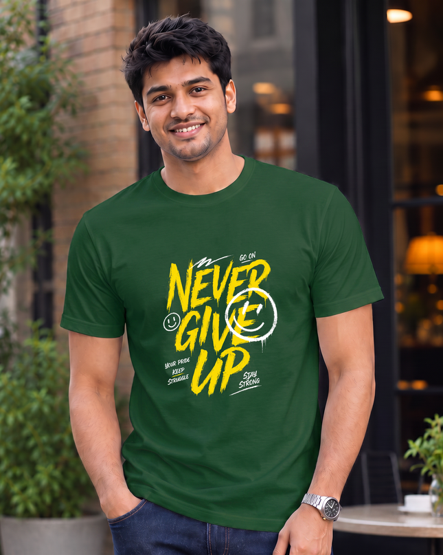 Never Give Up Men's Classic Crew T-Shirt