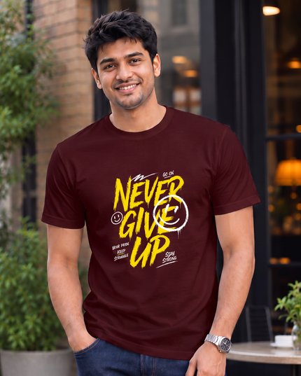 Never Give Up Men's Classic Crew T-Shirt