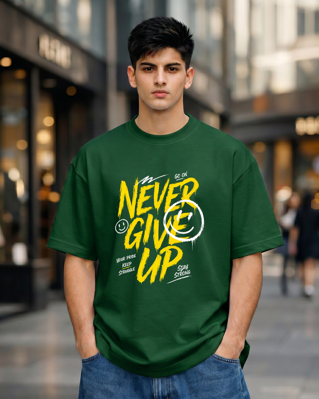 Never Give Up Unisex Oversized Classic T-Shirt