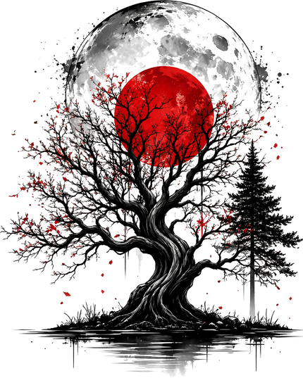 Moon Tree Graphic Unisex Oversized Classic T-Shirt