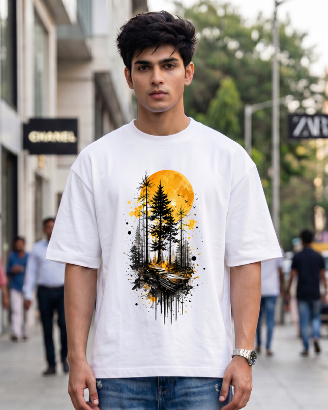 Forest Moon Graphic Unisex Oversized Classic T-Shirt
