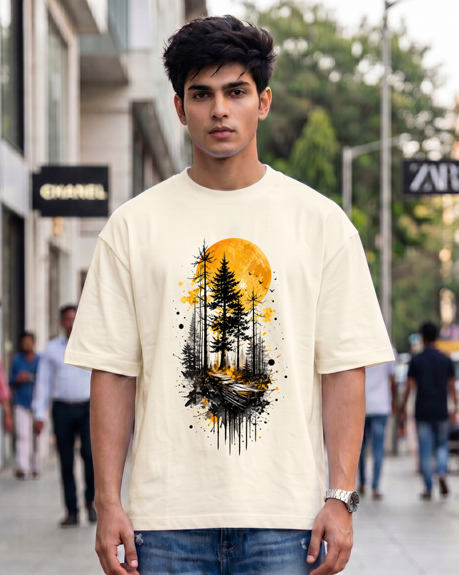 Forest Moon Graphic Unisex Oversized Classic T-Shirt