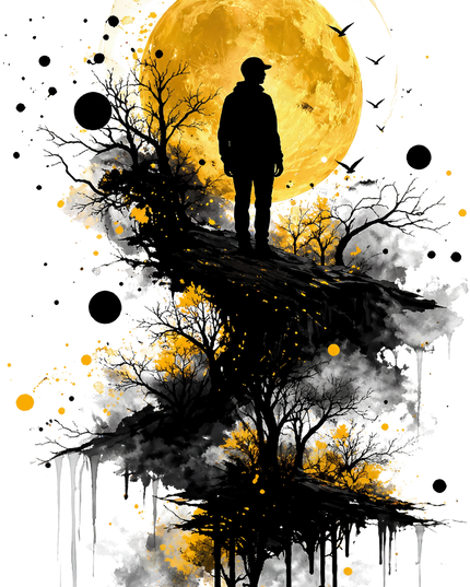 Silhouette Moon Graphic Unisex Oversized Classic T-Shirt
