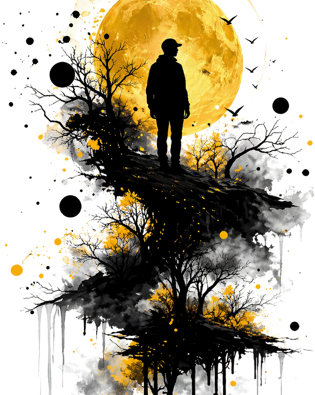 Silhouette Moon Graphic Unisex Oversized Classic T-Shirt