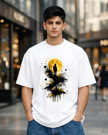 Silhouette Moon Graphic Unisex Oversized Classic T-Shirt